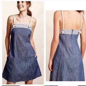 Anthropologie Amadi Denim Rope-Strap Mini Dress